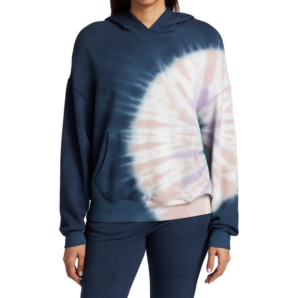 NWT Wildfox Womens S Navy Circular Tie Dye Hoodie Retail $126 - Picture 1 of 7